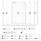 Width adjustment diagram — Born Light gate fits 29.7–41" openings