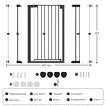 Width adjustment diagram — Born Light gate fits 29.7–41" openings