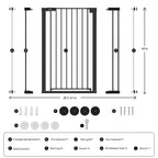 Width adjustment diagram — Born Light gate fits 29.7–41" openings
