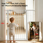 Born Light 43" extra tall baby safety gate, white, 29.7–41" adjustable width — view 2
