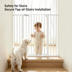 Born Light 43" extra tall baby safety gate, white, 29.7–49" adjustable width — view 4