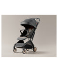 Born Light K10 lightweight compact baby stroller, triple fold, unfolded view