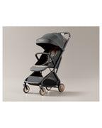 Born Light K10 lightweight compact baby stroller, triple fold, unfolded view