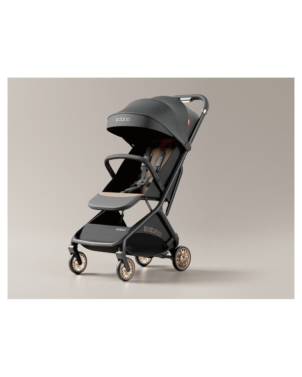 Born Light K10 lightweight compact baby stroller, triple fold, unfolded view