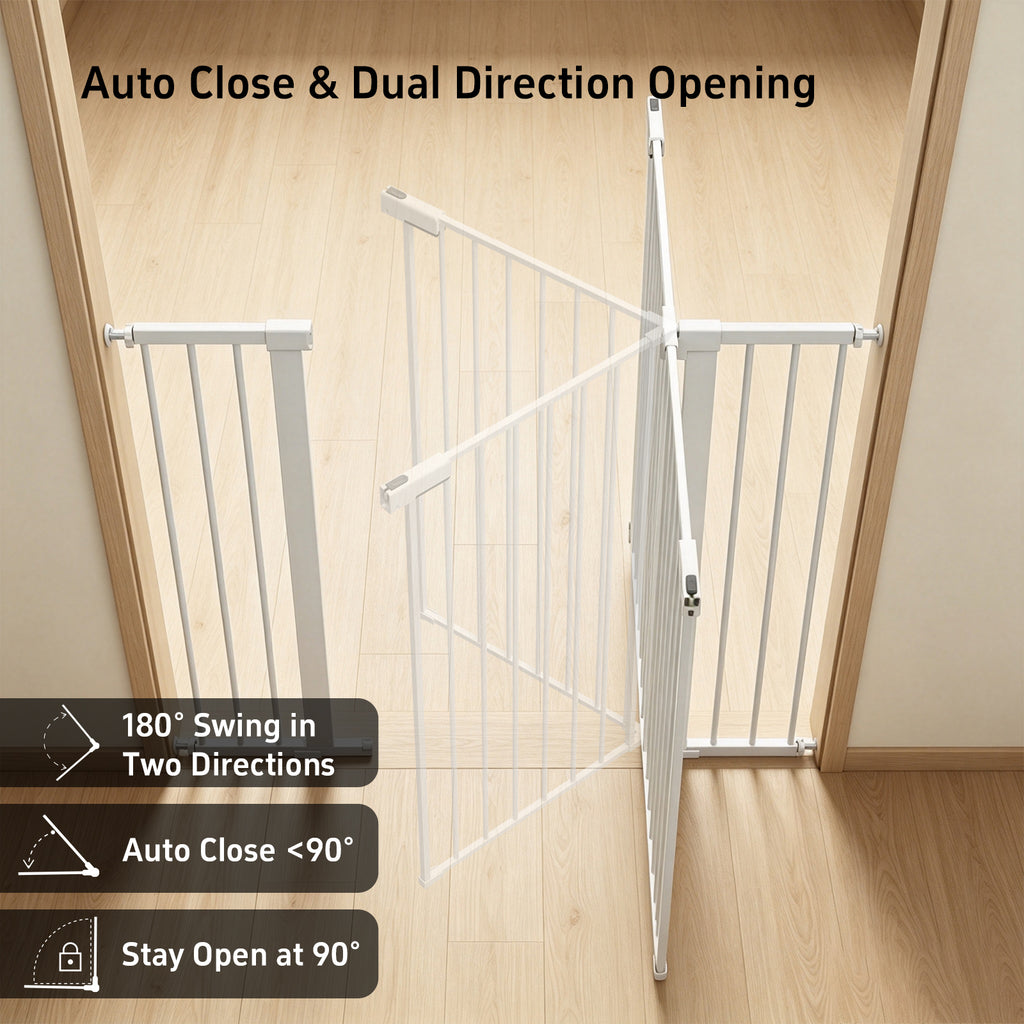 Born Light 43" extra tall baby safety gate, white, 29.7–49" adjustable width — view 5
