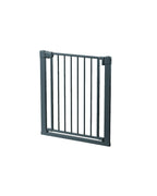 Born Light 30 inch baby safety gate, auto-close mechanism detail, white