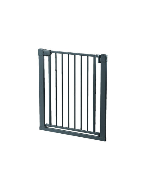 Born Light 30 inch baby safety gate, auto-close mechanism detail, white