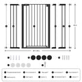 Width adjustment diagram — Born Light gate fits 29.7–49" openings