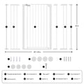 Width adjustment diagram — Born Light gate fits 29.7–49" openings