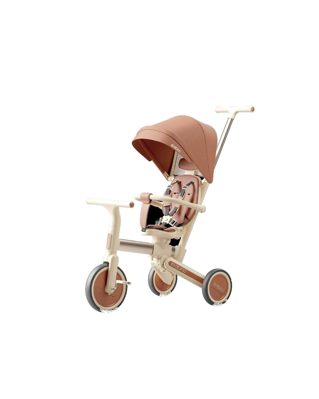 Born Light K12 kids tricycle side view showing adjustable push handle